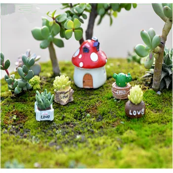 4 Buc / Set Drăguț de Simulare Mini Suculente Ornamente Minunate Micro Peisaj Decor Plantă Dragoste Drăguț DIY Decor Imagine 2