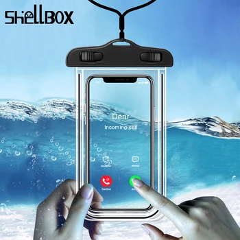 Shelbox Luminos Smartphone rezistent la apa Caz Pentru Telefon, Husa Sac de 6.5