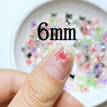 100buc Nou Drăguț 6mm Rășină Mini Fluture Spate Plat Cabochon Album Kawaii Ornamente DIY Accesorii