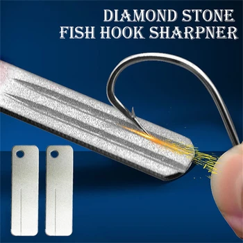 Cârlig de pescuit Ascuțitoare Portabil Piatră de Diamant Pește Cârlig Ascuți Unelte Cuțit Ascuțit Breloc pentru Exterior Accesorii de Pescuit Imagine 2