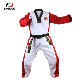 En-gros PineTree Taekwondo Uniformă TKD Dobok WTF Logo-ul pentru copii copii, fete, uniforme haine Baiat Cadou de Ziua de nastere Imagine 2