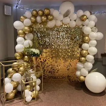 Culoare de aur sequin panoul de nunta fundal personalizate publicitate cântă fereastră magazin de fundal stralucire glam cu paiete 3D perete autocolant perete Imagine 2