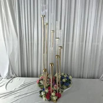 8 Capete De Metal Candelabre Sfesnice Acrilice Masă De Nuntă Centrala Stand De Flori Suport Lumanare Sfeșnic De Decor Acasă Imagine 2