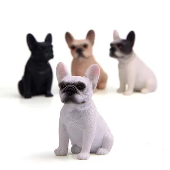 Realist Bulldog Francez Pug Animale Figurine Drăguț Cățeluș Cifre Decor Acasă Jucărie De Învățământ