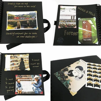 C5 DIY Fotografie 80 de Pagini alb-Negru Memorie Cărți Ambarcațiuni Albume Album Acoperă Kraft Pentru Aniversarea de Nunta Cadouri Baby Suport de Imagine Imagine 2
