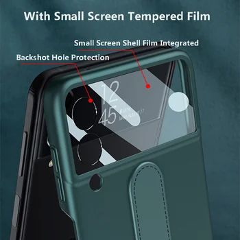 PC Coajă de Film Integrat de Acoperire Pentru Samsung Galaxy Z Flip 4 5G Telefon Caz Ultra-subțire Inel Titular camera de caz de protecție pentru flip4 Imagine 2