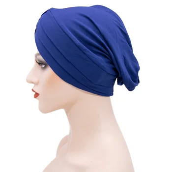 Noi Femeile Elastic Turban Pălărie Musulmane Hijab Islamic Margele Cancer Chimioterapie Cap cruce frunte Indian pălărie cap Turban turban capace