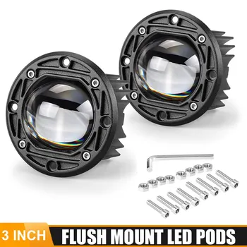 3 inch LED Lumina de Lucru Flush Mount culoare dual Led lumini de ceață Pentru 4x4 offroad ATV-uri Camioane Motociclete faruri lumina Reflectoarelor 12V 24V