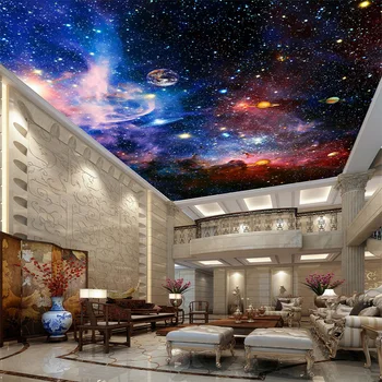 Murale plafon Tapet Modern 3D Cosmic Cerul Înstelat Spațiu Foto Hârtie de Perete Camera de zi, Tema Hotelului de Fundal de Decor de Perete picturi Murale Imagine 2