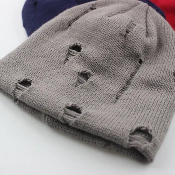 Toamna iarna Nou Unisex Gaura tricotate pălărie de moda de sex Feminin cald Strada hip hop Chelioși Căciuli Oameni de Agrement de acoperire capac Z190 Imagine 2