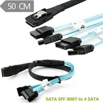 Sata Cablu Mini SAS SFF-8087 la 4 SATA Cablu Mini SAS 4i SFF8087 36P 4 SATA 7P Cablu 12Gbps 50cm Datele de pe Hard Disk 100cm Imagine 2