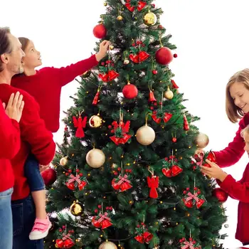 16pcs Crăciun Metal Jingle Bell cu Bowknot Pandantiv pentru Pomul de Crăciun Agățat Ornament, Decor Acasă 2023 Anul Nou Navidad Imagine 2