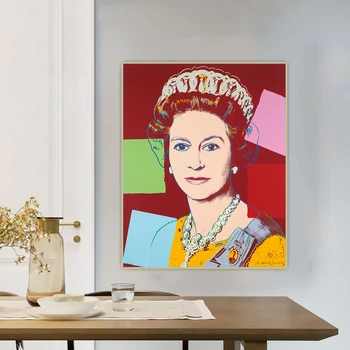 Citon Andy Warhol《Regina Elisabeta a II -》 Pop Art Panza Pictura in Ulei Poster de Arta Decorativ Imprimare Imagine Decor de Perete Decor Acasă Imagine 2