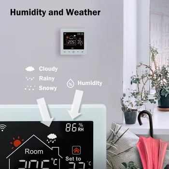 Beok Wifi Termostat Pentru Cazan de Gaz de Încălzire prin Pardoseală Tuya Camera de Inteligent Regulator de Temperatură Funcționează cu Alexa de Start Google
