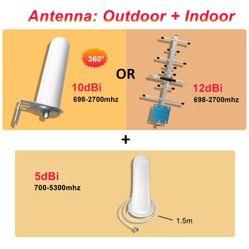 360° Interne Externe Antena + Cablu Kit 2G 3G 4G GSM LTE pentru Mobil Telefon Mobil Amplificator de Semnal Repetor Amplificator de 700-2700mhz