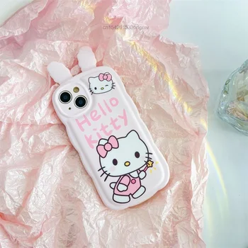 Sanrio Hello Kitty Ureche De Iepure Kawaii Shell Y2k Estetic Rezistenta La Socuri Protectie Telefon Acoperă Pentru IPhone 11 12 13 14 Pro Max Cazul