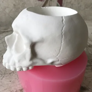 Mic Cap de Craniu Scrumiera Sfeșnic Lumânare Titularului Tava Matrite de Silicon Craft Clay Mould pentru Beton Rășină Oală Face