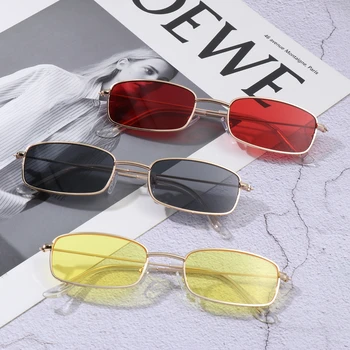 Retro Oval ochelari de Soare pentru Femei Brand de ochelari de Soare Clasic Bomboane de Culoare de Metal Dreptunghiulară Ochelari de Soare UV400 Protecție Ochelari de Conducere