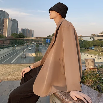 Emo Mens Streetwear Moda Coreeană Liber Sacou, Paltoane Sacouri Supradimensionate Topuri Haina Jachete Sacou Masculin Pentru Bărbați Costume Pentru Bărbați Alt Îmbrăcăminte